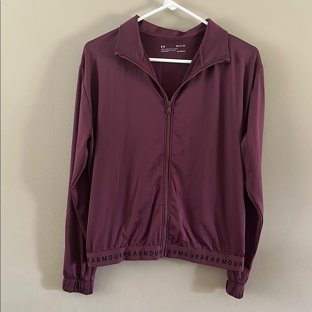 Under Armour Purple Bomber Jacket Lightweight Elastic Waist